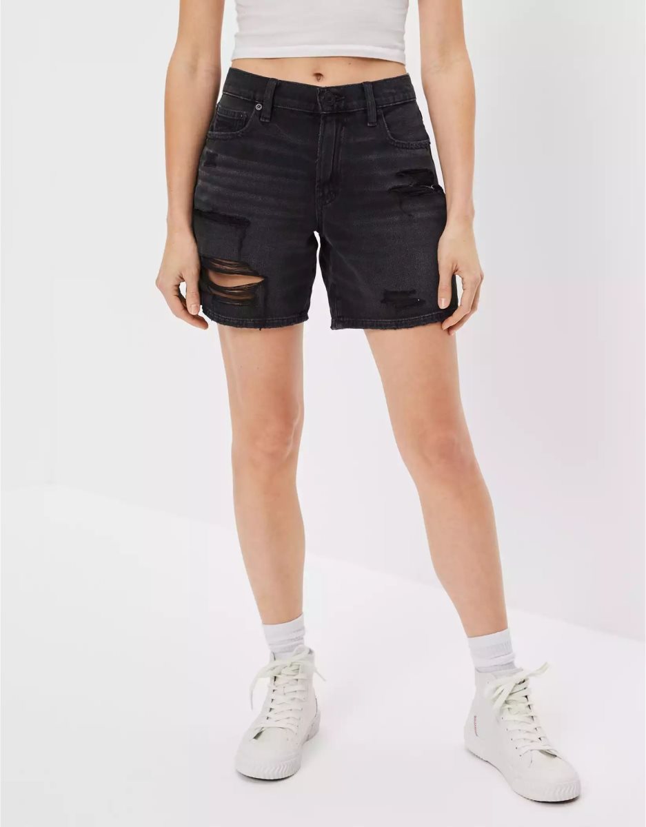 Shorts American Eagle AE Denim '90s Boyfriend Bermuda Noir Femme | KQK-70714041